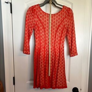 Ark & Co Orange Fit and Flare Dress